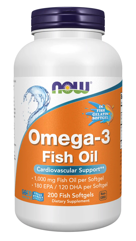 Omega-3, Molecularly Distilled Fish Softgels