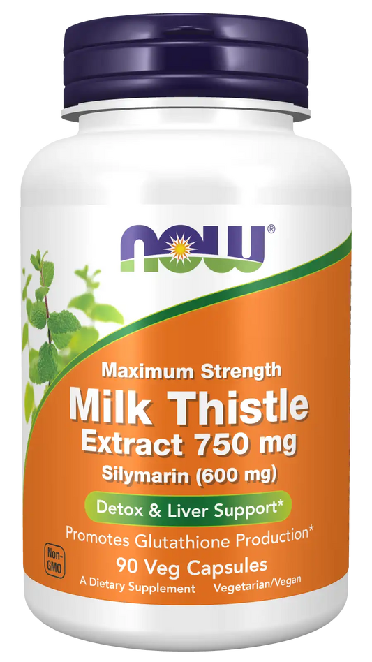 Milk Thistle Extract 750 mg Silymarin (600 mg), Maximum Strength Veg Capsules