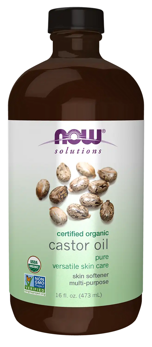 Castor Oil in Glass Bottle, Organic